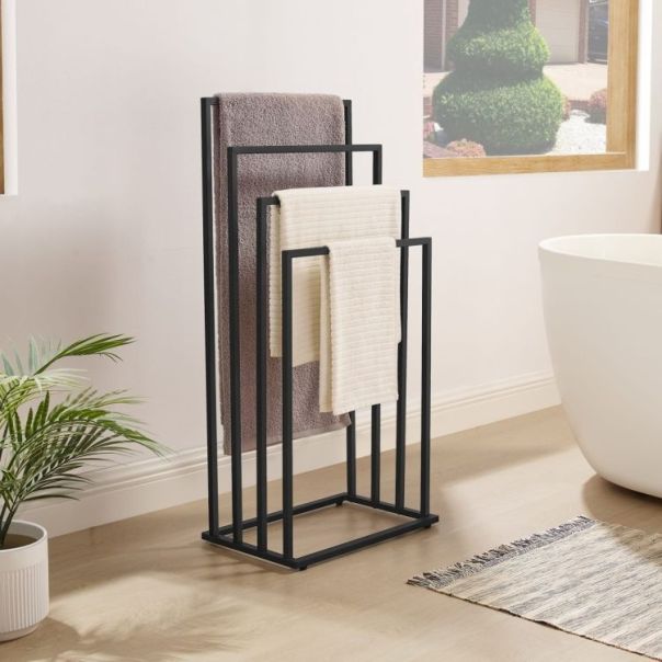 OSKAR Držač za peškire sa 4 šipke crni - EP2742383