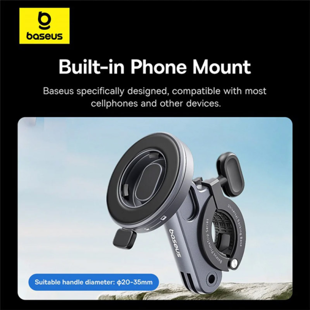 Držač za telefon za bicikl Baseus sa svetlom 2u1 - C12569000121-00