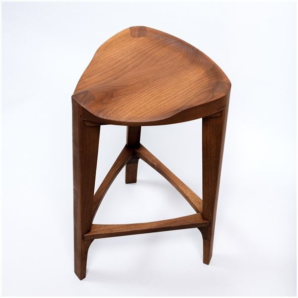 MEDA FURNITURE Drvena polubarska stolica Terca Orah - OrahPBIzd35