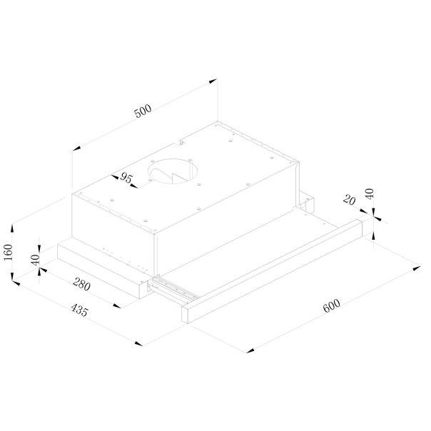 TESLA Ugradni aspirator DT600AX, inox - DT600AX