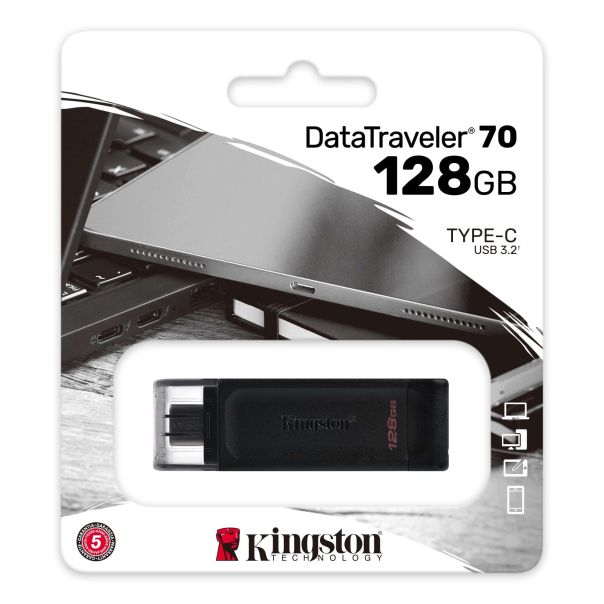 KINGSTON USB flash memorija 128GB/DT70, crna - DT70-128GB-1