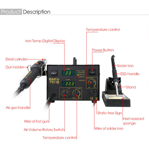 Duvaljka i lemilica BAKU BK-701B - 65774-1