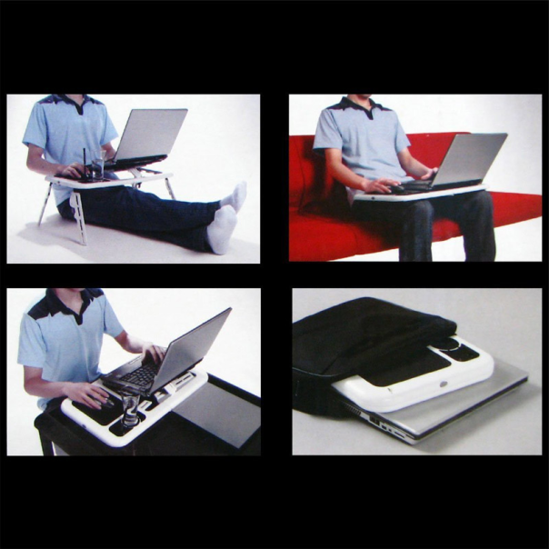 Postolje cooler za laptop E-table sto sa dva coolera LD-09 Desk (285x316x36mm) - 611489