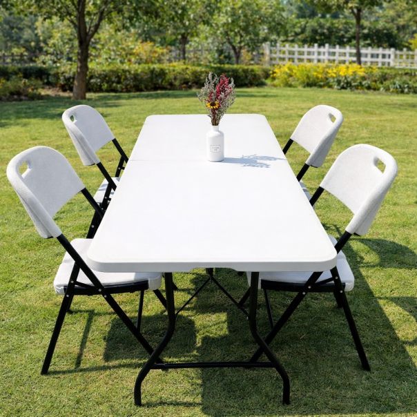 ePRO sklopivi baštenski SET sto 152cm + 4 stolice, metal-plastika - EP3027148