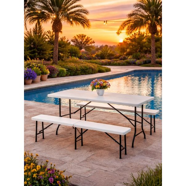 ePRO sklopivi baštenski sto 180x74x74cm, metal-plastika - EP2977088