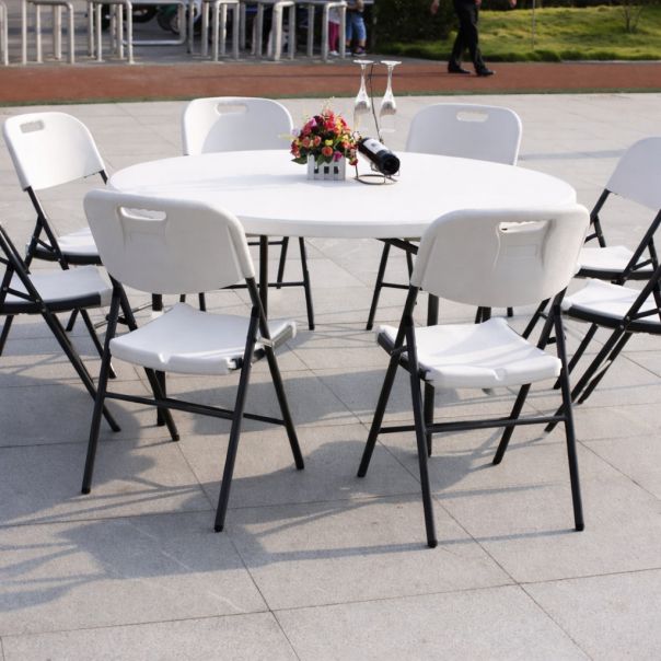 ePRO sklopivi baštenski sto Ø152 74cm, metal-plastika - EP2977404