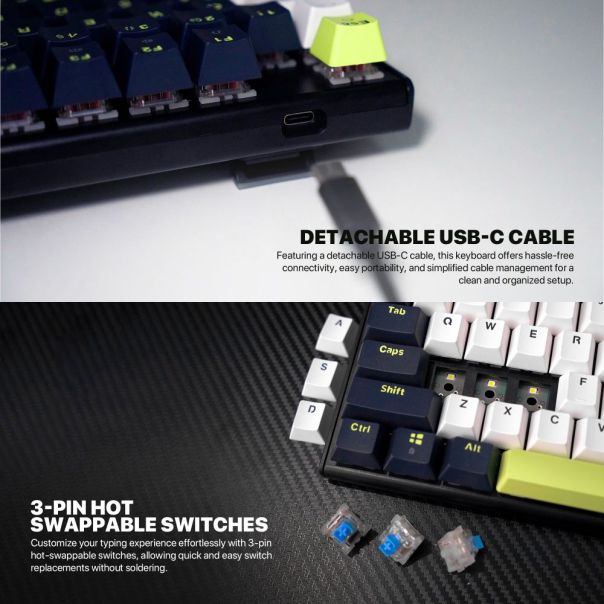 FANTECH Tastatura Mehanicka Gaming MK877S RGB Atom 87S Mori bela (taro switch) - EP3169520