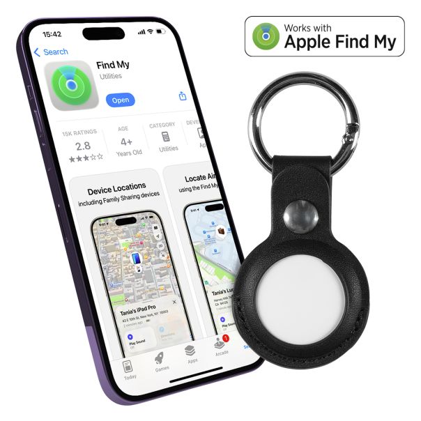 Privezak lokator LOCATEPRO - Apple Find My, zvučni alarm 100 dB, CR2032, crni - EP3246691