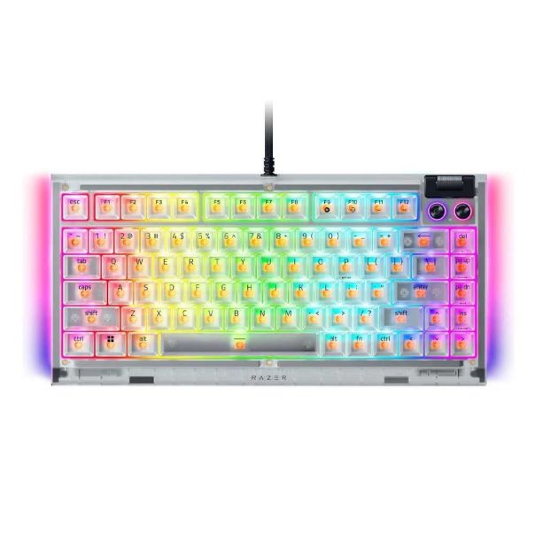 BlackWidow V4 75% - Hot-swappable Mechanical Gaming Keyboard - Phantom White Edition - US Layout - EP3252138