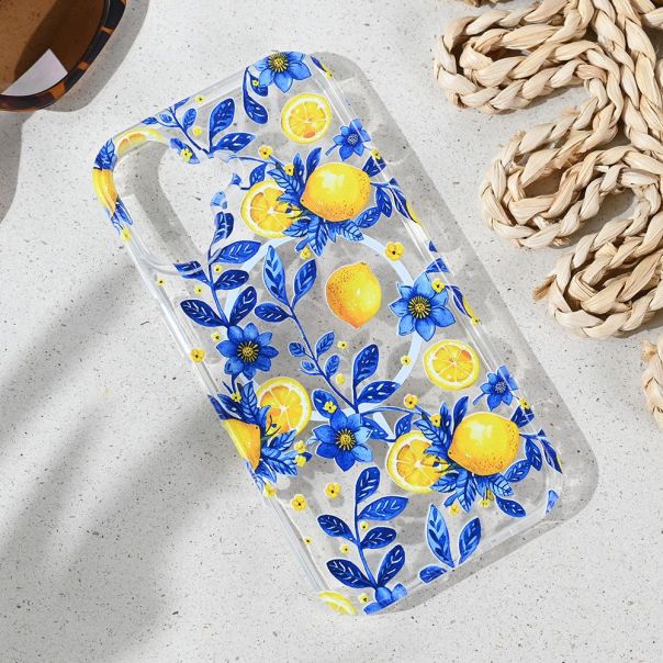 Maska za iPhone 16 6.1 Mediteran Lemon Print Magsafe - 8020863