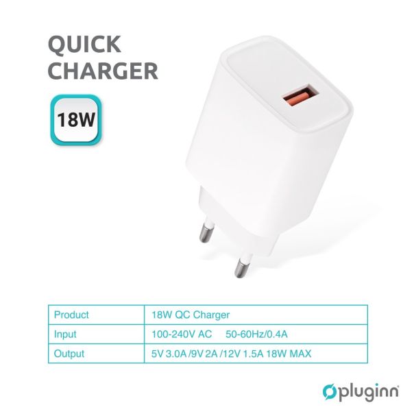 Kucni Punjac Pluginn AJ-18 QC3.0 18W sa micro USB kablom beli CE - EP2796109
