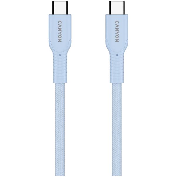 CANYON Kabl OnWire 60CL C-C 60W COLOR Braided 1m, svetlo plava - CND-CCAP60AB10LBL