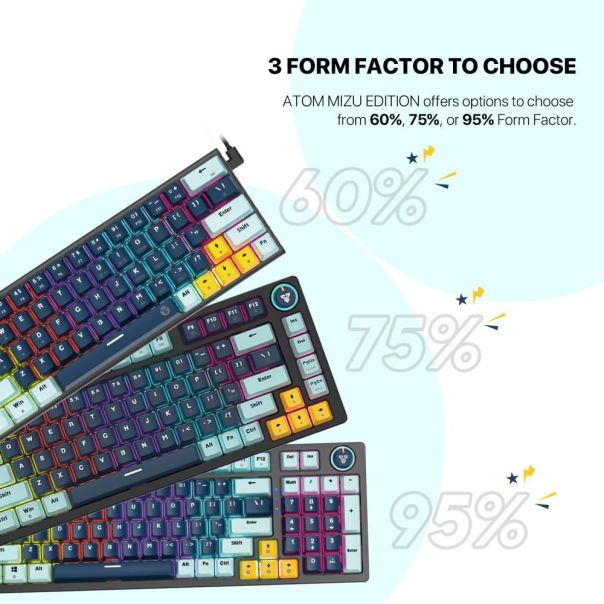FANTECH Tastatura Mehanicka Gaming MK875 RGB Atom 81 SkyBlue (taro switch) - EP3169517