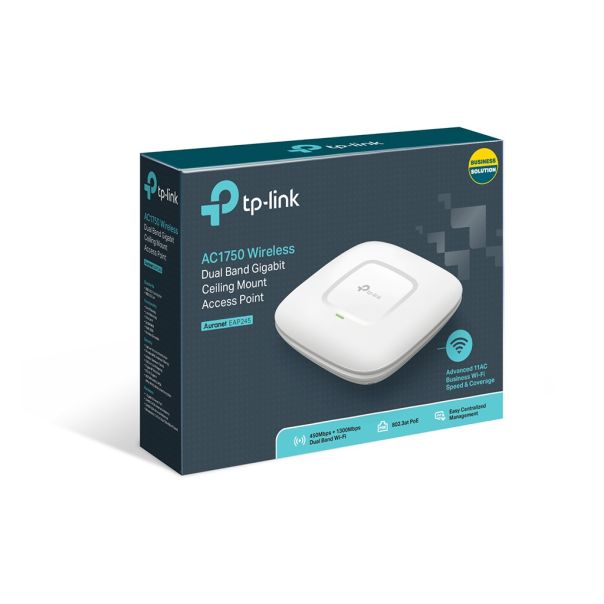 TP LINK Acces point TP-LINK EAP245 Wi-Fi/AC1750/1350Mbps/450Mbps/2xGLAN/6x internih antena - EAP245