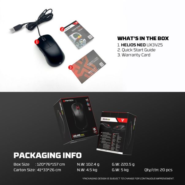 Fantech miš Gaming UX3V2S Helios II Neo crni - EP3233389