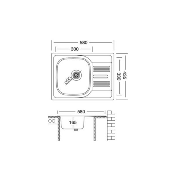 Livinox Inox ugradna sudopera EC147 58x43,5cm sifon ø90 - 11498