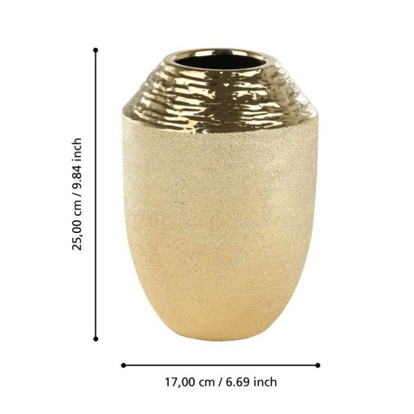 EGLO Keramička vaza 25x17cm Aramberri, zlatna - 421499