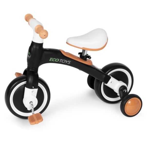 ECO TOYS Ecotoys balans bicikl sa pedalama i pomoćnim točkovima 3u1 black - EP2749316