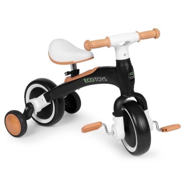 ECO TOYS Ecotoys balans bicikl sa pedalama i pomoćnim točkovima 3u1 black - EP2749316
