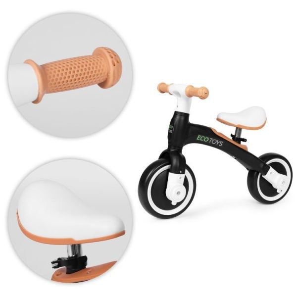 ECO TOYS Ecotoys balans bicikl sa pedalama i pomoćnim točkovima 3u1 black - EP2749316