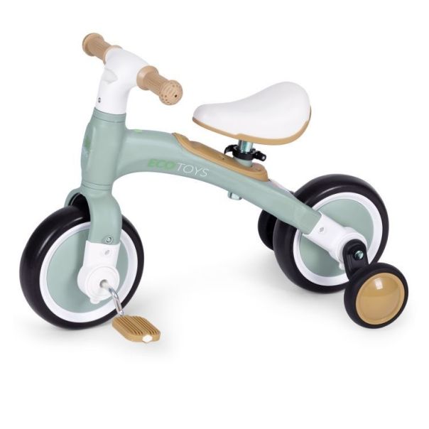 ECO TOYS Bicikl sa pedalama i pomoćnim točkovima 3u1, zelena - LC-V1359 GREEN