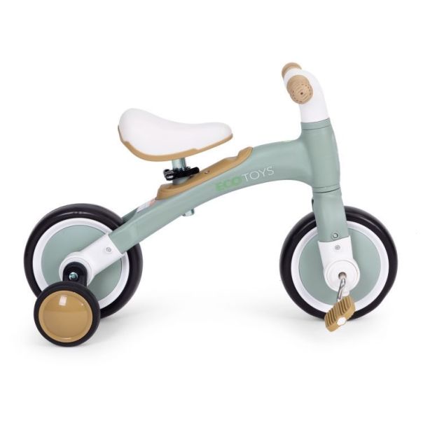 ECO TOYS Bicikl sa pedalama i pomoćnim točkovima 3u1, zelena - LC-V1359 GREEN