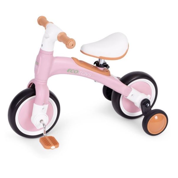 ECO TOYS Balans bicikl sa pedalama i pomoćnim točkovima 3u1, pink - LC-V1359 PINK