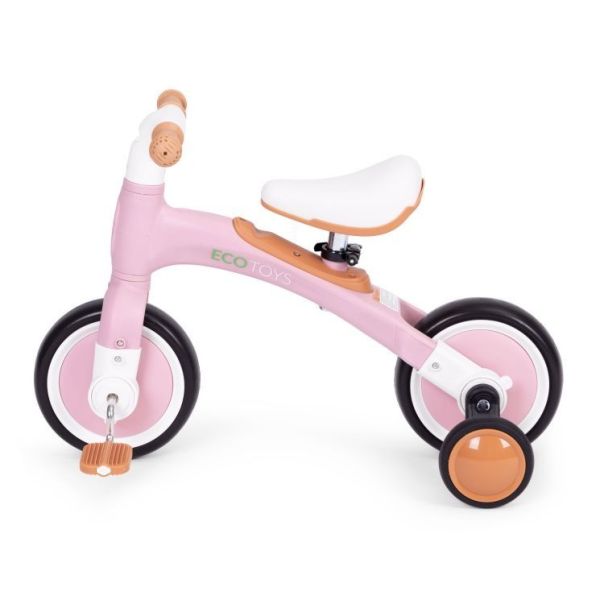 ECO TOYS Balans bicikl sa pedalama i pomoćnim točkovima 3u1, pink - LC-V1359 PINK
