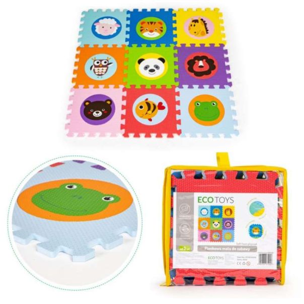 ECO TOYS Podne puzzle 90x90 Animals, 9 delova - ECOEVA006