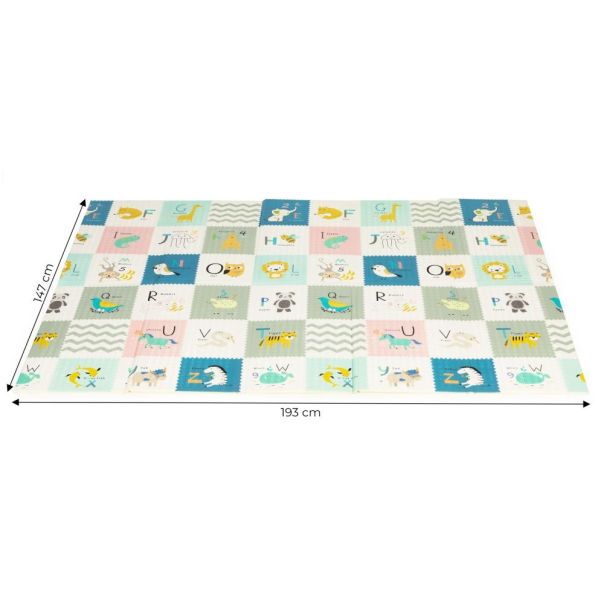 ECO TOYS Dečja podloga za igru sa dva lica 147x193cm Animals - ECOEVA014