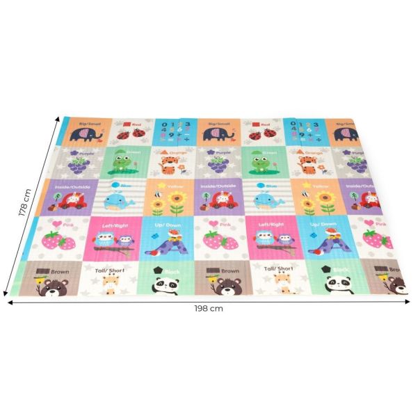 ECO TOYS Sklopiva podloga za igru sa dva lica 178x198cm Animals - ECOEVA016