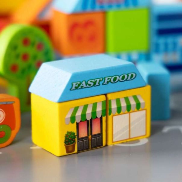 ECO TOYS Edukativne drvene kocke Grad, 100 delova - SR19001