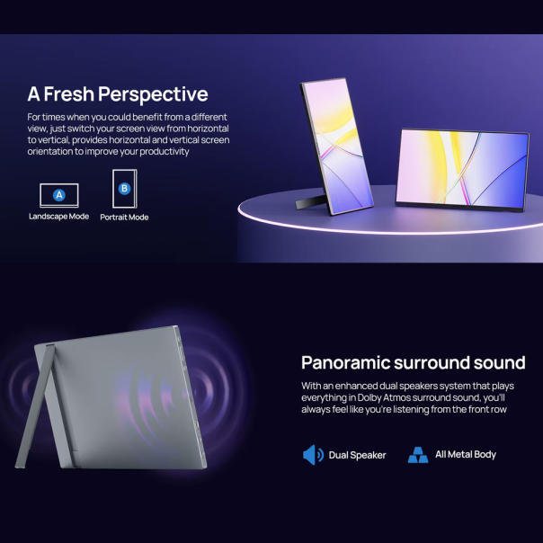 Eksterni prenosni monitor 13,3'' A3C Pro OLED 150%sRGB - 222428