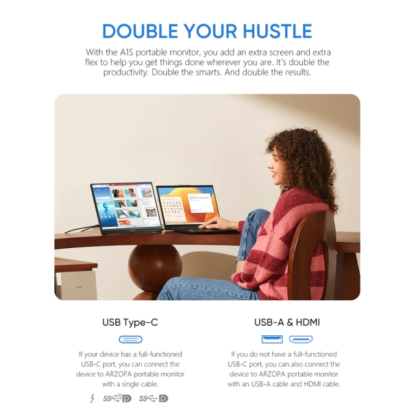 Eksterni prenosni monitor 14'' A1S Grey FHD - 223738