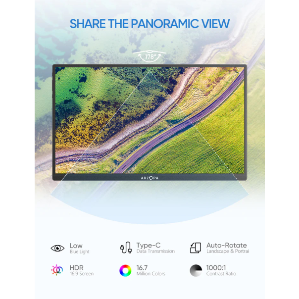 Eksterni prenosni monitor 14'' A1S Grey FHD - 223738