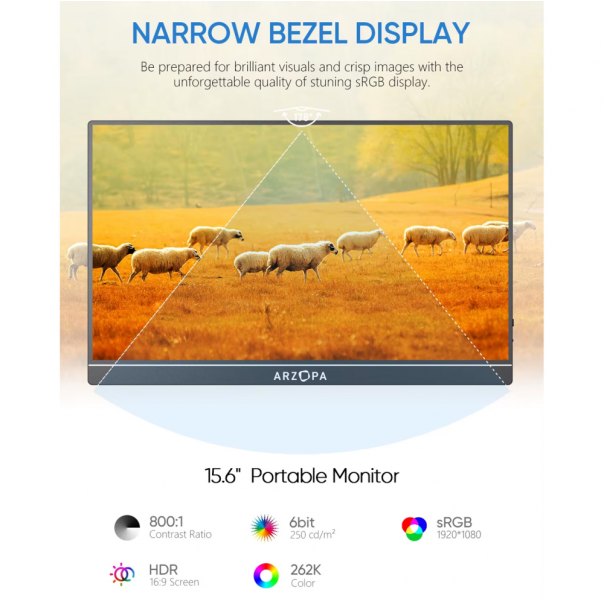 Eksterni prenosni monitor 15,6'' A1 Gamut FHD - 222429
