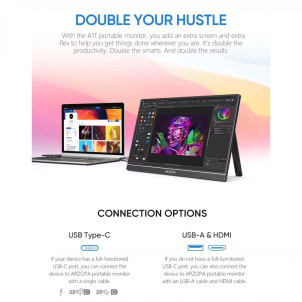 Eksterni prenosni monitor 15,6'' A1T FHD Touch Screen - 222432