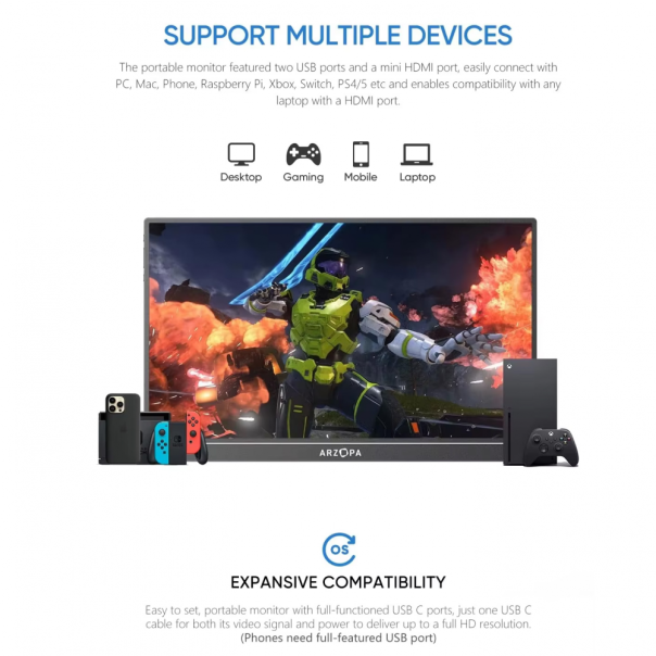 Eksterni prenosni monitor 15,6'' A1T FHD Touch Screen - 222432