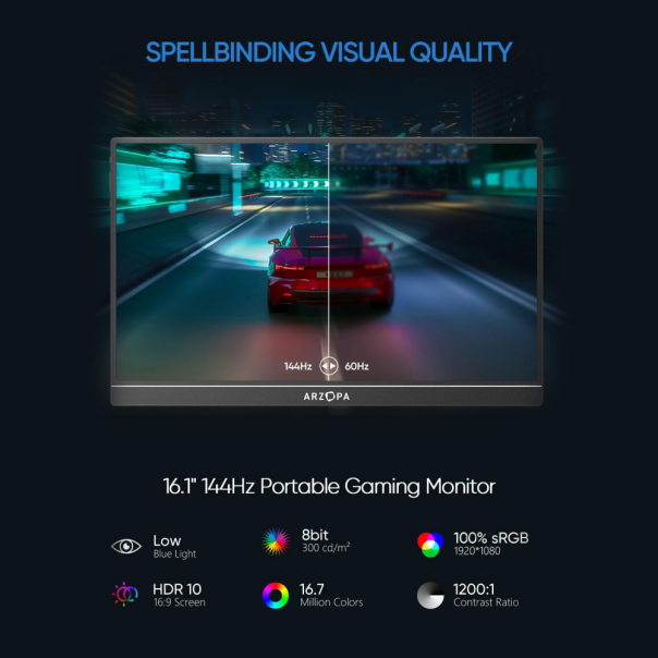 Eksterni prenosni monitor 16,1'' Z1FC Grey FHD 144hz - 222430