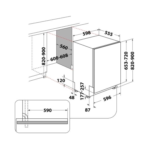 WHIRLPOOL WI 7020 P ugradna sudo mašina - ELE01647