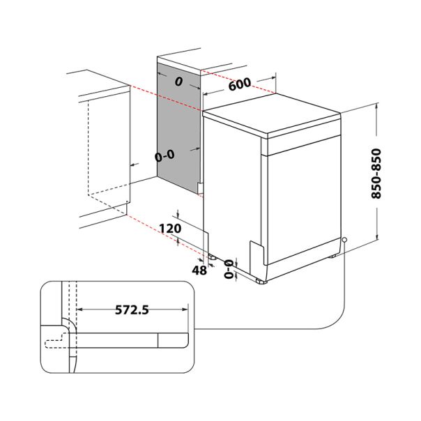 WHIRLPOOL Samostalna mašina za pranje sudova W2F HD624 X - ELE02619