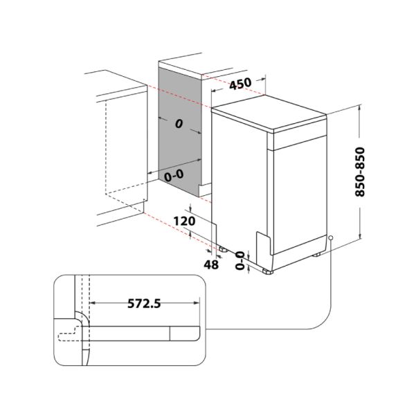 WHIRLPOOL Mašina za pranje sudova Slim WSFO 3B23 P - ELE02620