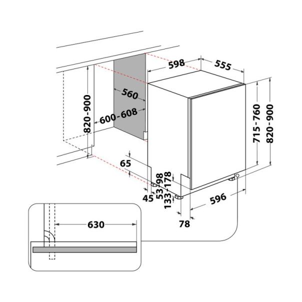 WHIRLPOOL Ugradna mašina za pranje sudova W8I HT40 T - ELE02884