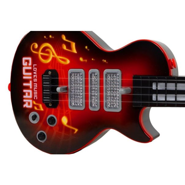 ECO TOYS Električna gitara za decu sa melodijama, crvena - HC566237-RED