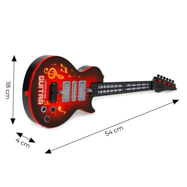 ECO TOYS Električna gitara za decu sa melodijama, crvena - HC566237-RED