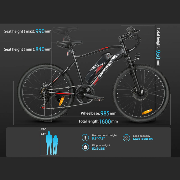 Samebike Elektricni bicikl EBE2 crni - 622670
