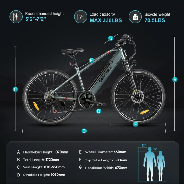 Samebike Elektricni bicikl RS-A01 Men beli - 617430