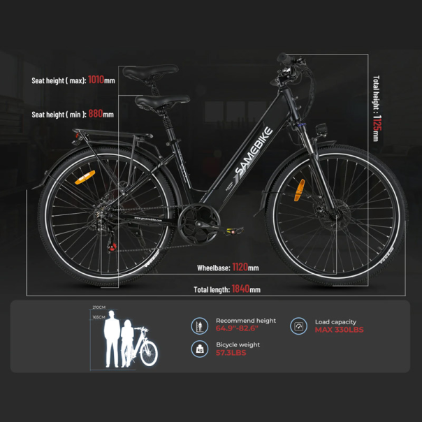 Samebike Elektricni bicikl RS-A01 Pro-T crni - 619056