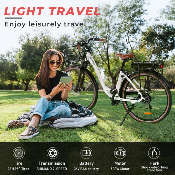 Samebike Elektricni bicikl RS-A07 svetlo plavi - 619058