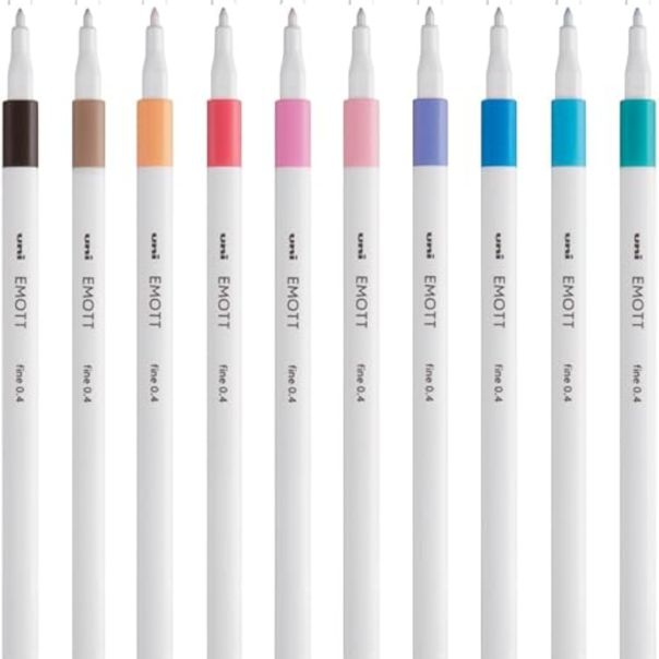 Uni Fineliner Emott set 10/1 0,4 Pastelne boje - 75577